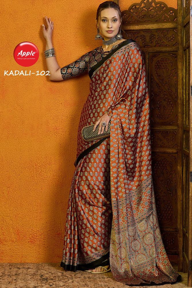 Kadali Vol 1 By Apple Modal Satin Printed Sarees Wholesale Price In Surat